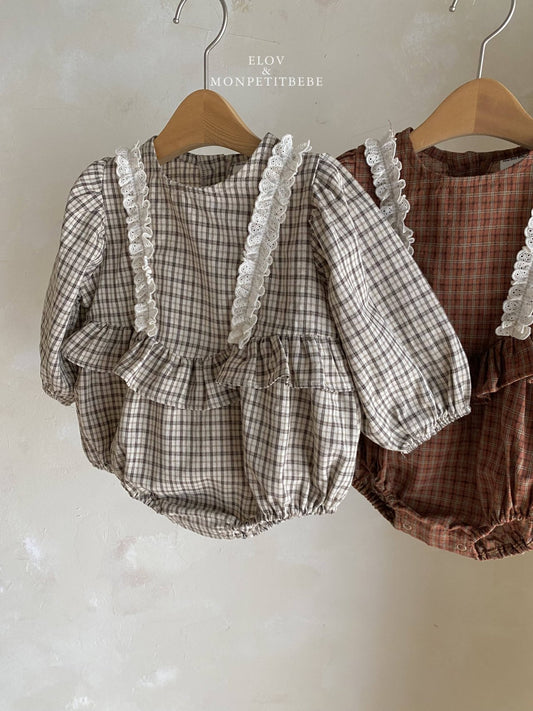 韓國童裝 25秋 | MP25305 Checkered Baby Suit