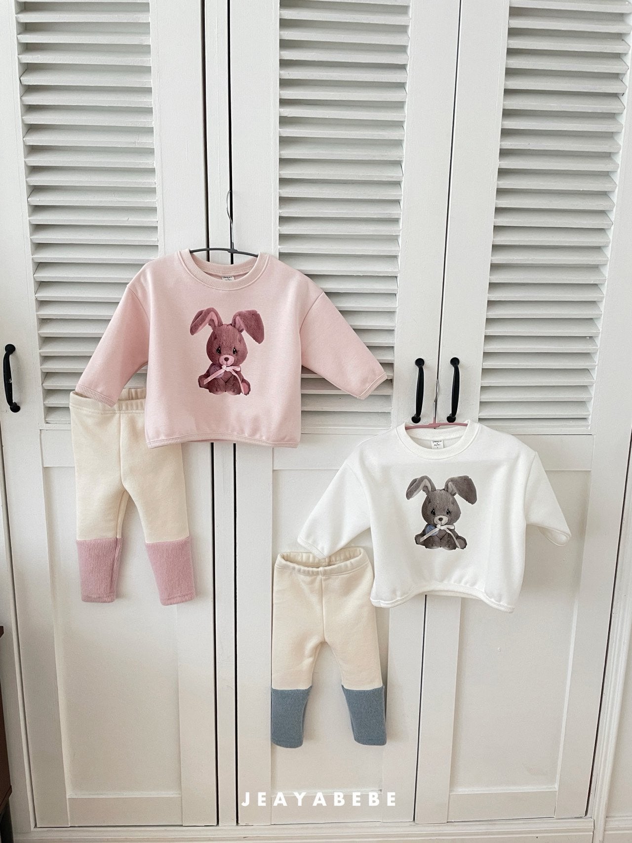 韓國童裝 25秋冬 | JE25413 Legging & Rabbit Tee Set