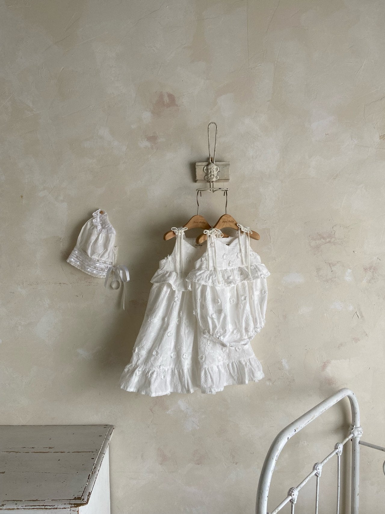 韓國童裝 26夏| AN02 Blanc Floral Ruffle Dress 親子裝