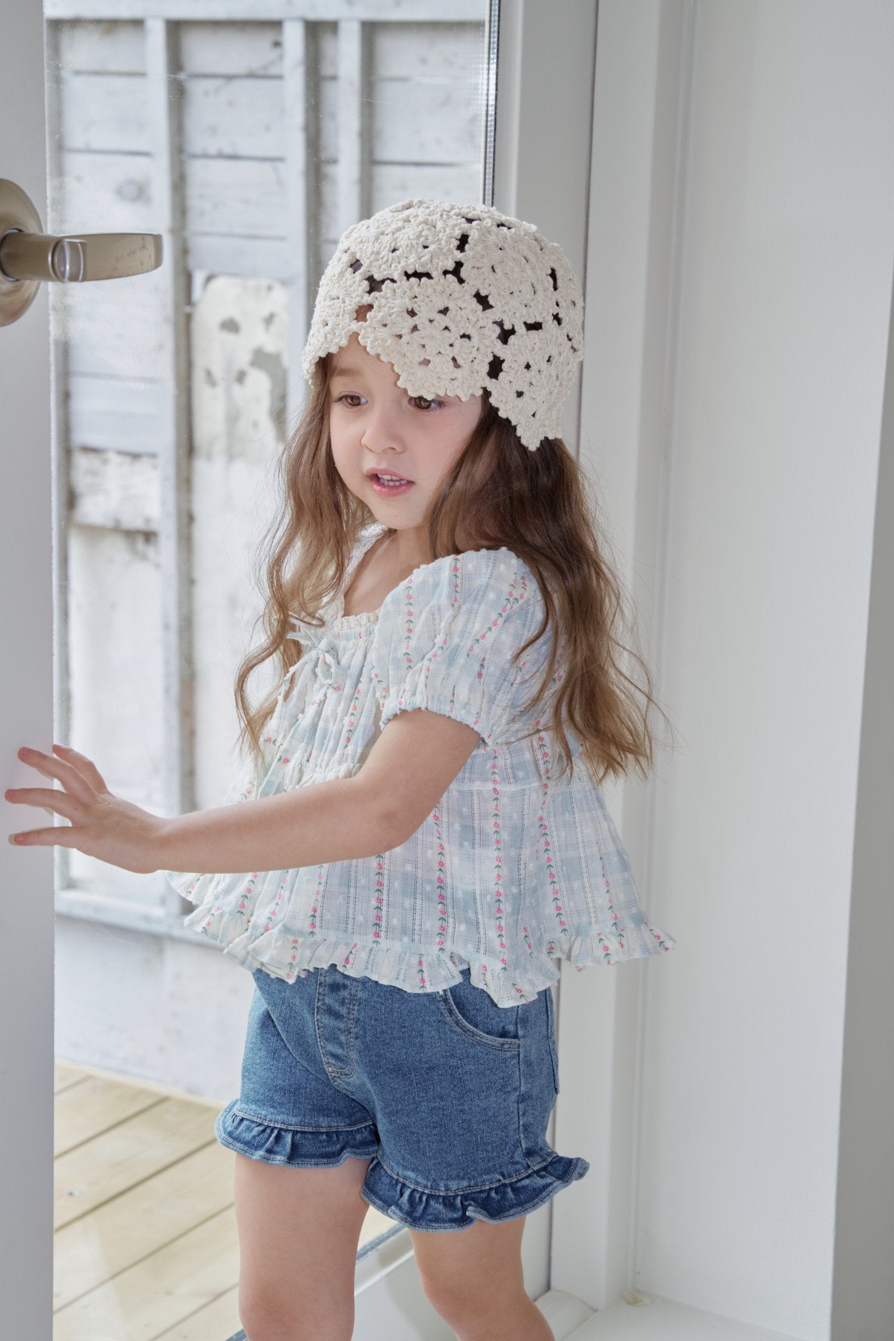 韓國童裝 26夏| MN18 Frill Denim Shorts 荷葉邊牛仔短褲 (90-140cm)