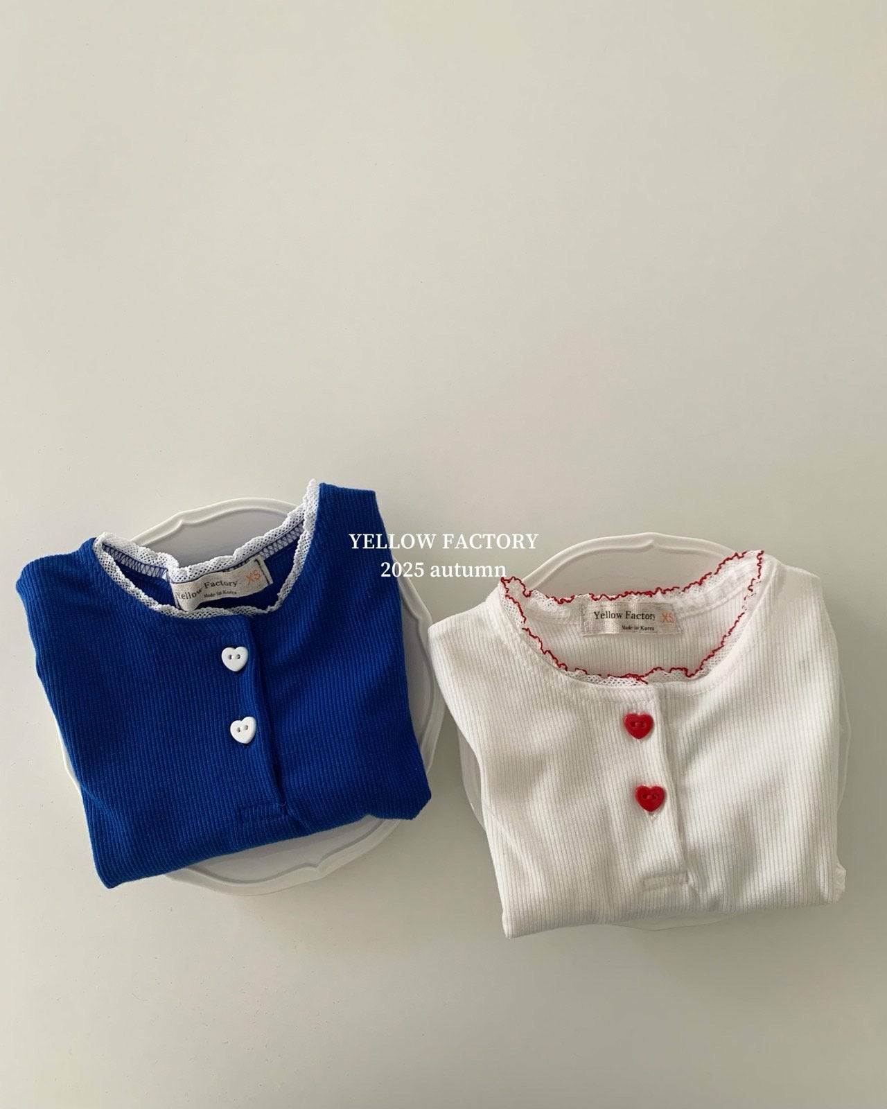 韓國童裝 25秋 | YF25302 Heart Button T-shirt