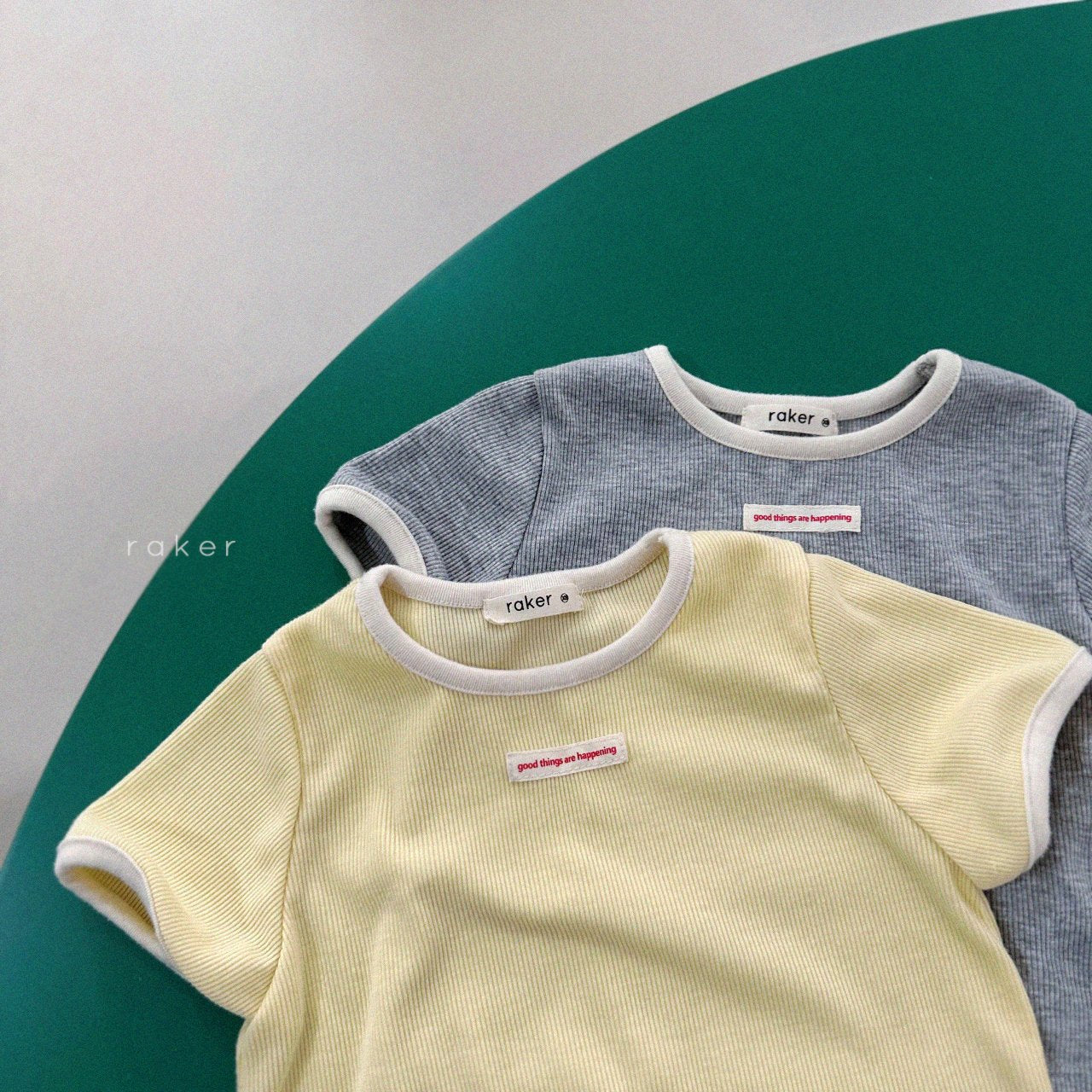 韓國童裝 26春 | RA06 Label Ribbed T-Shirt (80-130cm)