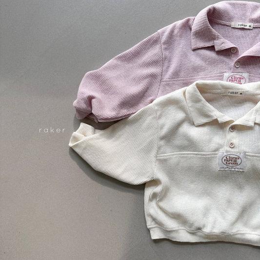 韓國童裝 26春 | RA08 Label Button T-Shirt (80-130cm)