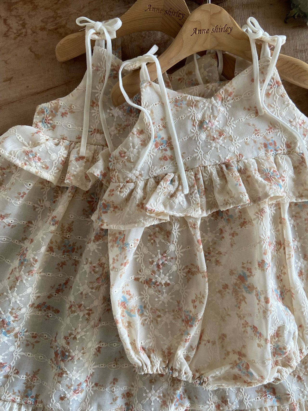 韓國童裝 26夏| AN02 Blanc Floral Ruffle Dress 親子裝