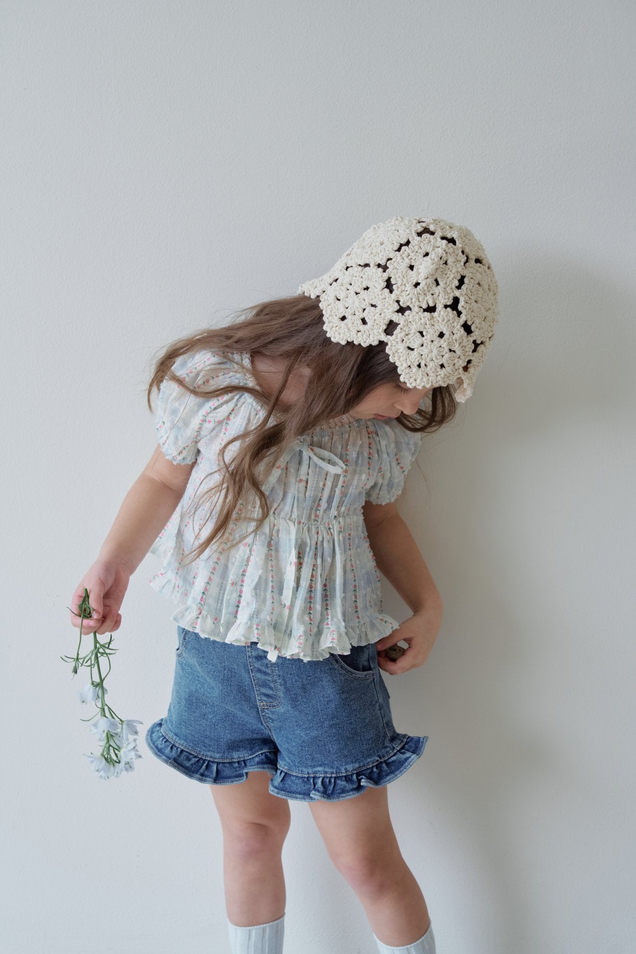 韓國童裝 26夏| MN18 Frill Denim Shorts 荷葉邊牛仔短褲 (90-140cm)