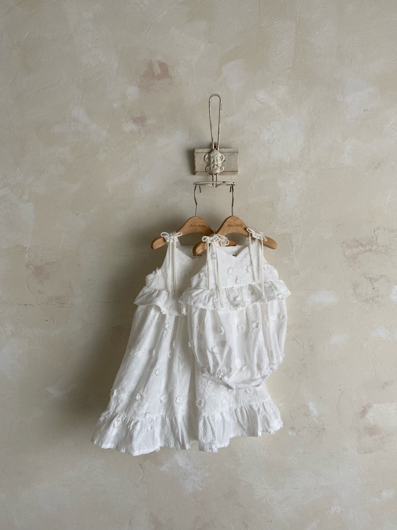 韓國童裝 26夏| AN02 Blanc Floral Ruffle Dress 親子裝