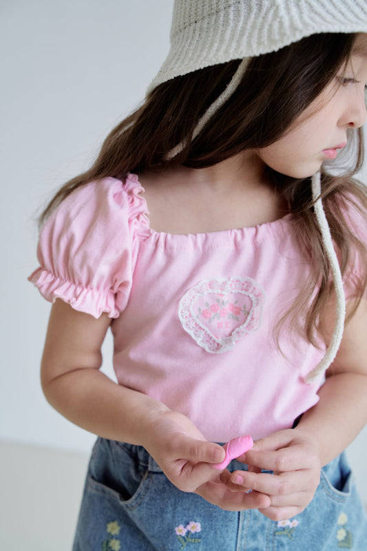 韓國童裝 26夏| MN15 Art Puff Tee 藝術泡泡袖T恤 (90-130cm)