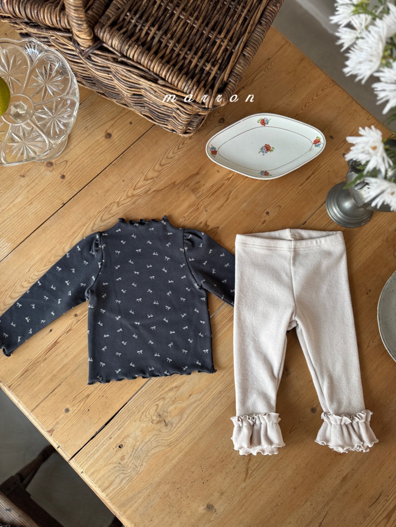 韓國童裝 25秋冬 | MA25430 RIBBON BASIC TEE (BABY & KIDS)