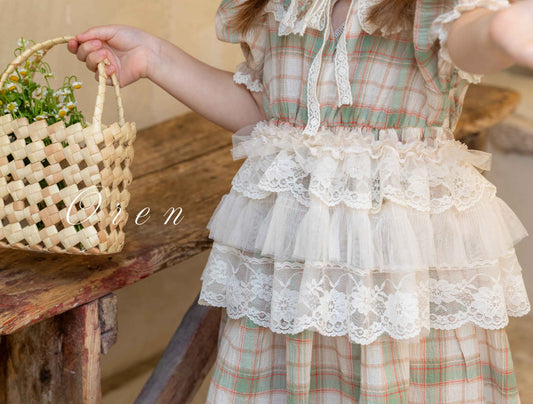 現貨▷ 韓國童裝 25夏 | OR25292 Lace Apron (baby & kids)