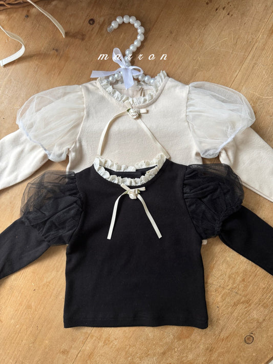 韓國童裝 25秋 | MA25341 Ribbon Puff Tee  (Baby & Kids)