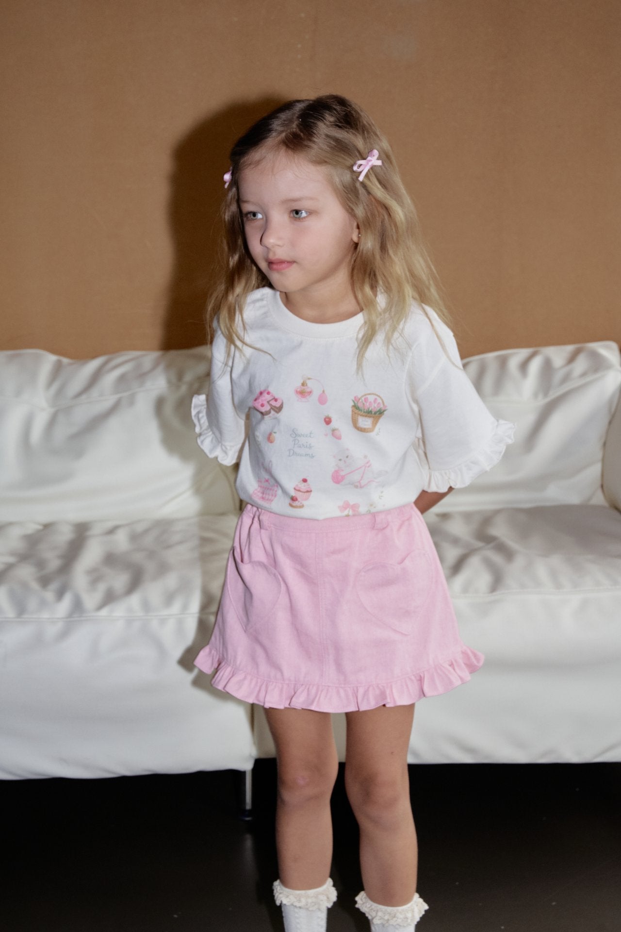 韓國童裝 26夏| MN28 Frill Heart Skirt 荷葉邊愛心裙 (90-130cm)