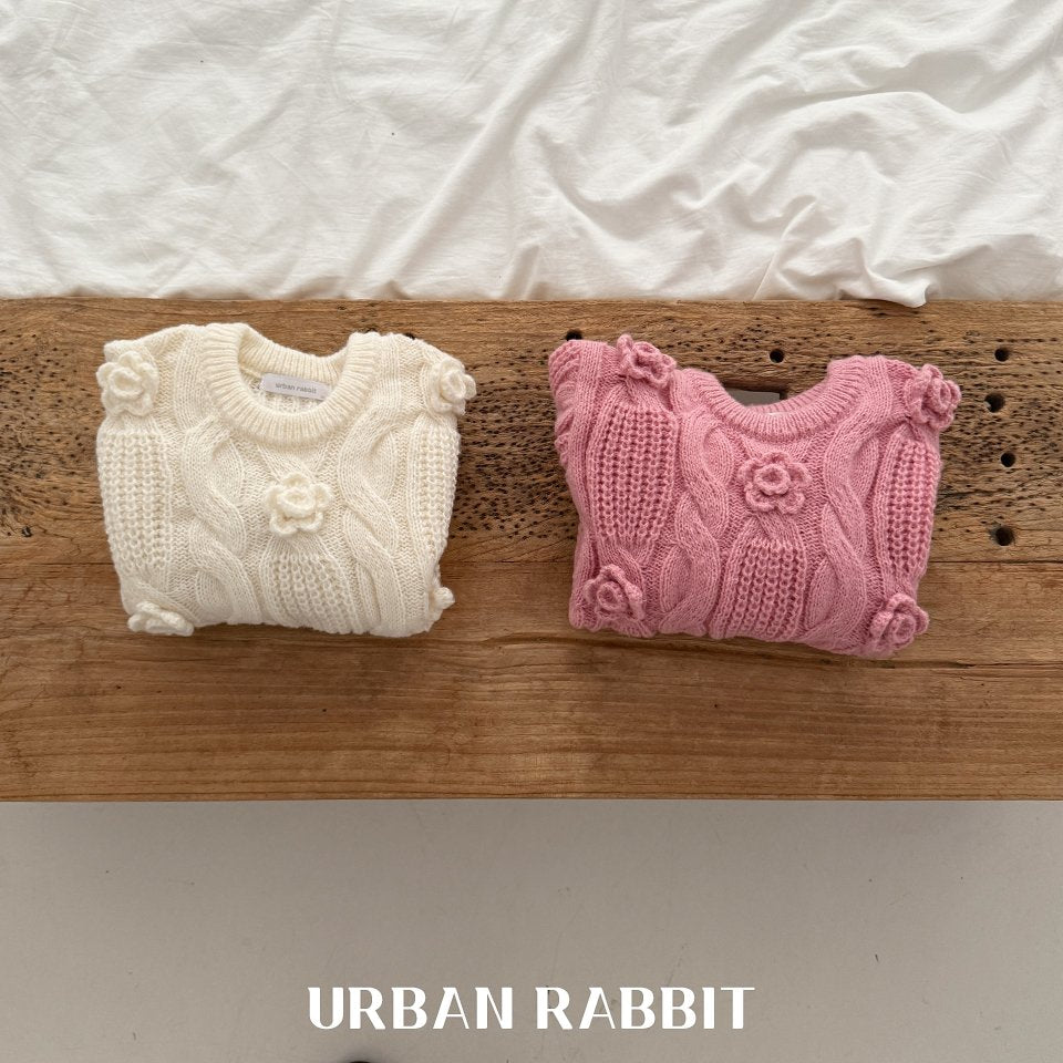 韓國童裝 25秋 | UR25304 Rose knit top