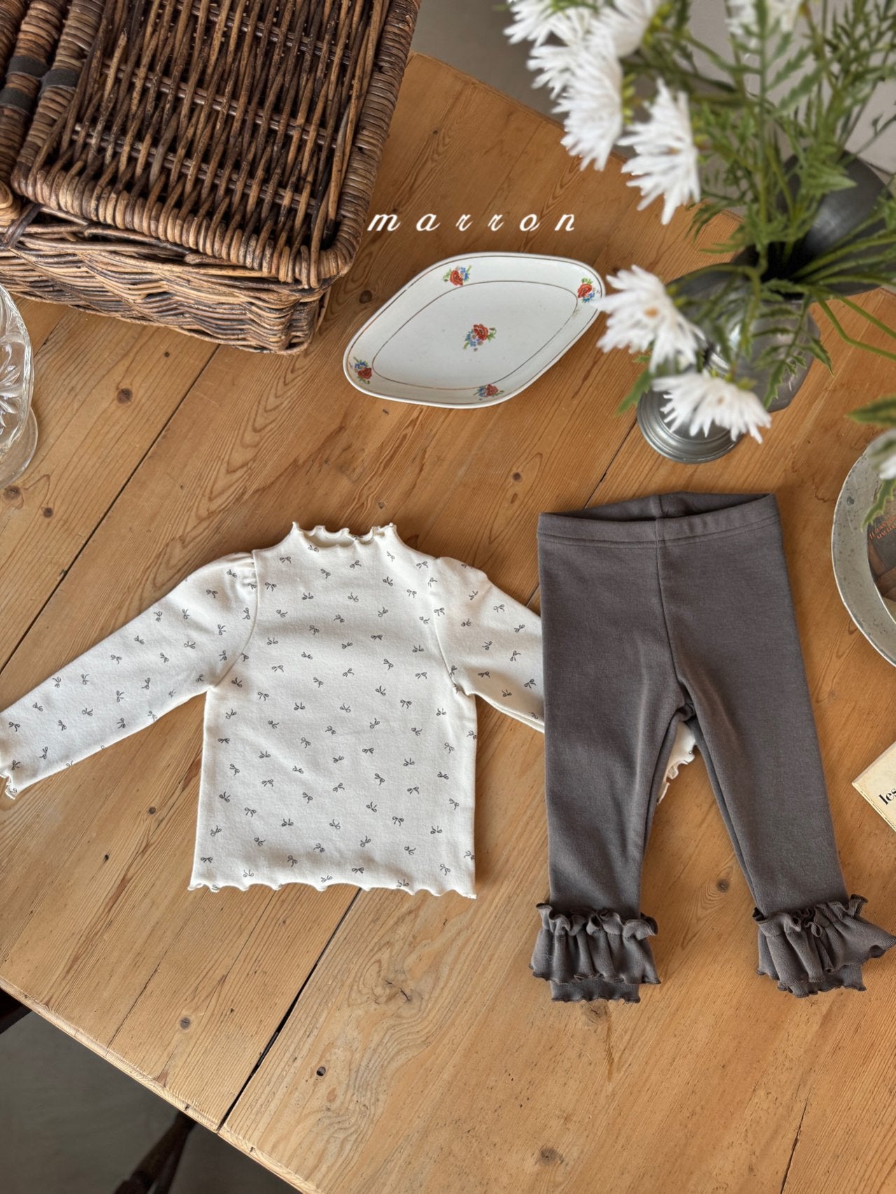 韓國童裝 25秋冬 | MA25430 RIBBON BASIC TEE (BABY & KIDS)