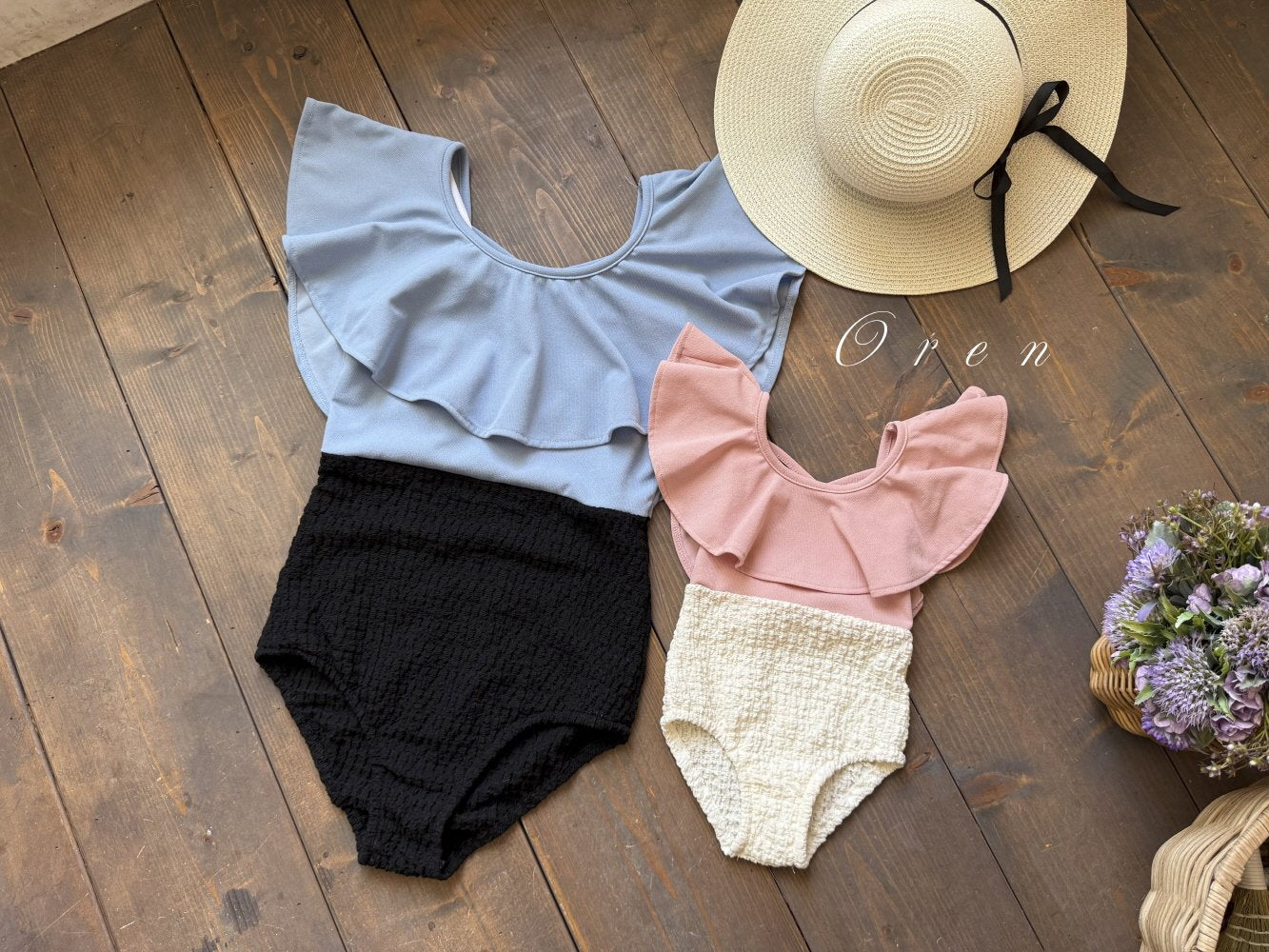 韓國童裝 Swimwear🩱🛟  OR25273 Mom and kids Swimsuit