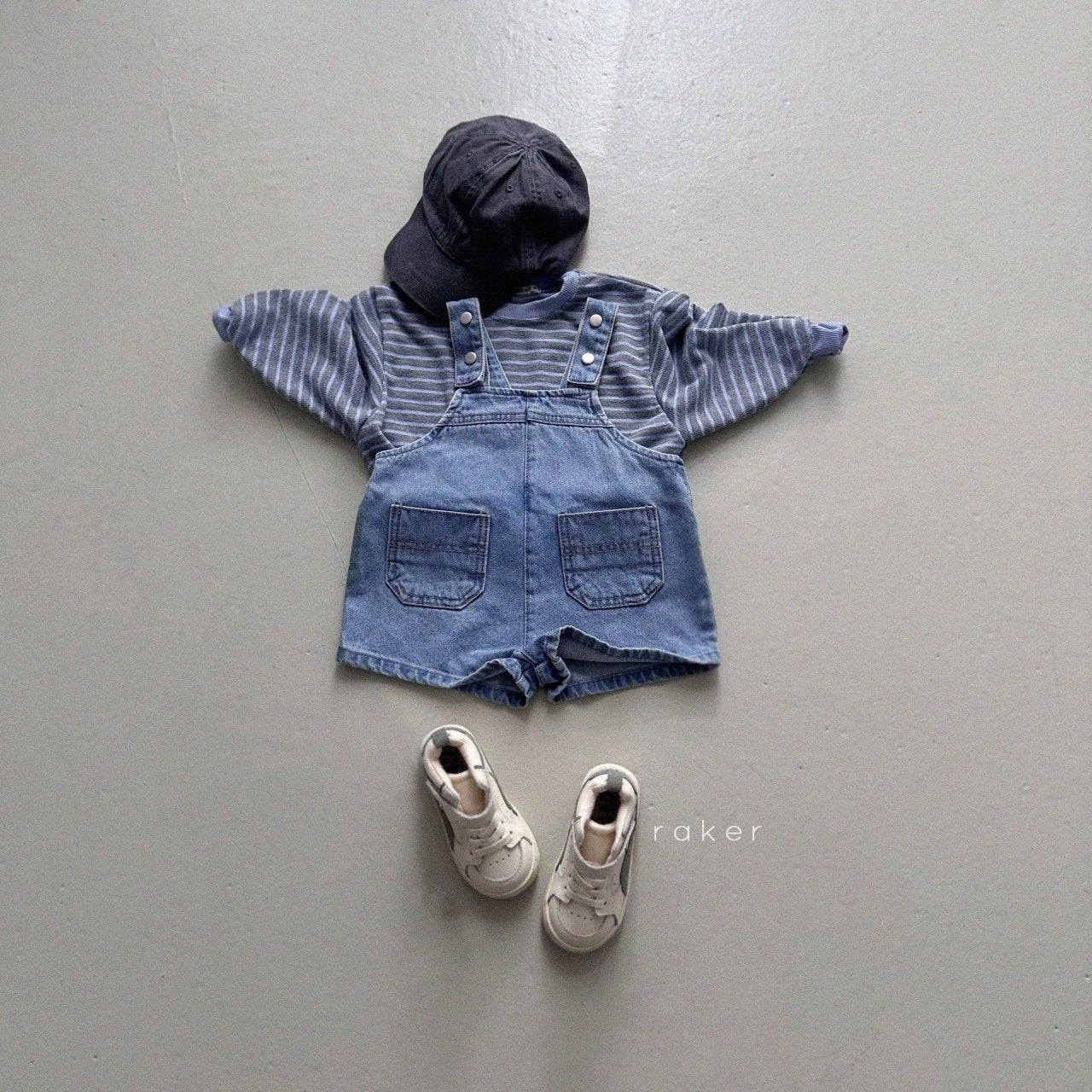 韓國童裝 26春 | RA09 Dopamine Short Overall (80-130cm)