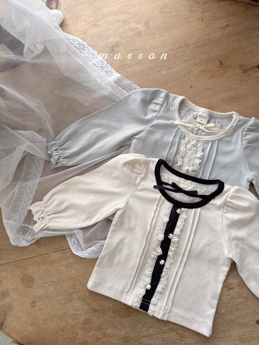 韓國童裝 25秋 | MA25340 Ribbon Lace Tee  (Baby & Kids)