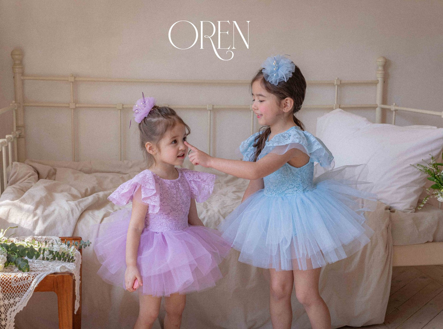 韓國童裝 25夏 | OR25259 Tinkerbell lace ballet kids dress