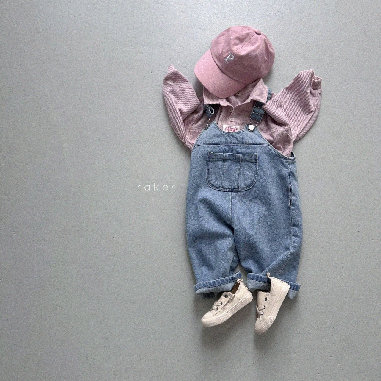 韓國童裝 26春 | RA08 Label Button T-Shirt (80-130cm)