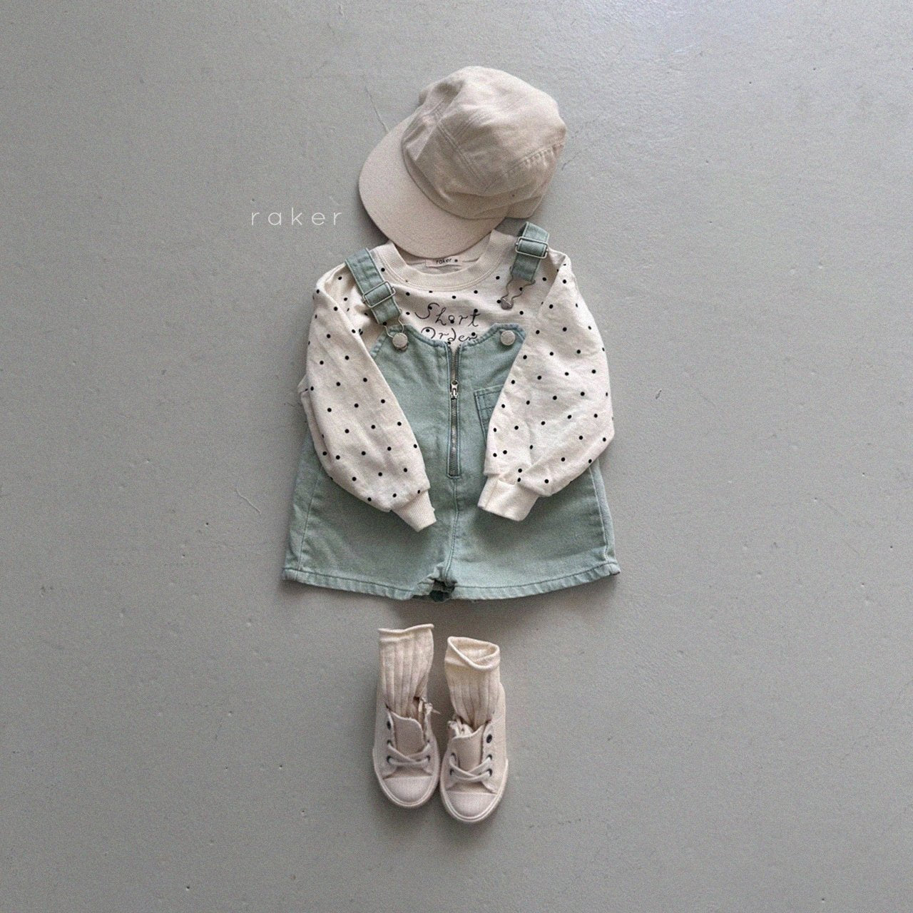 韓國童裝 26春 | RA18 Zipper Shorts Overall (80-130cm)