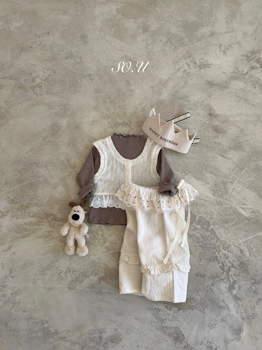韓國童裝 25秋 | SO25307 Frill Wide Pants