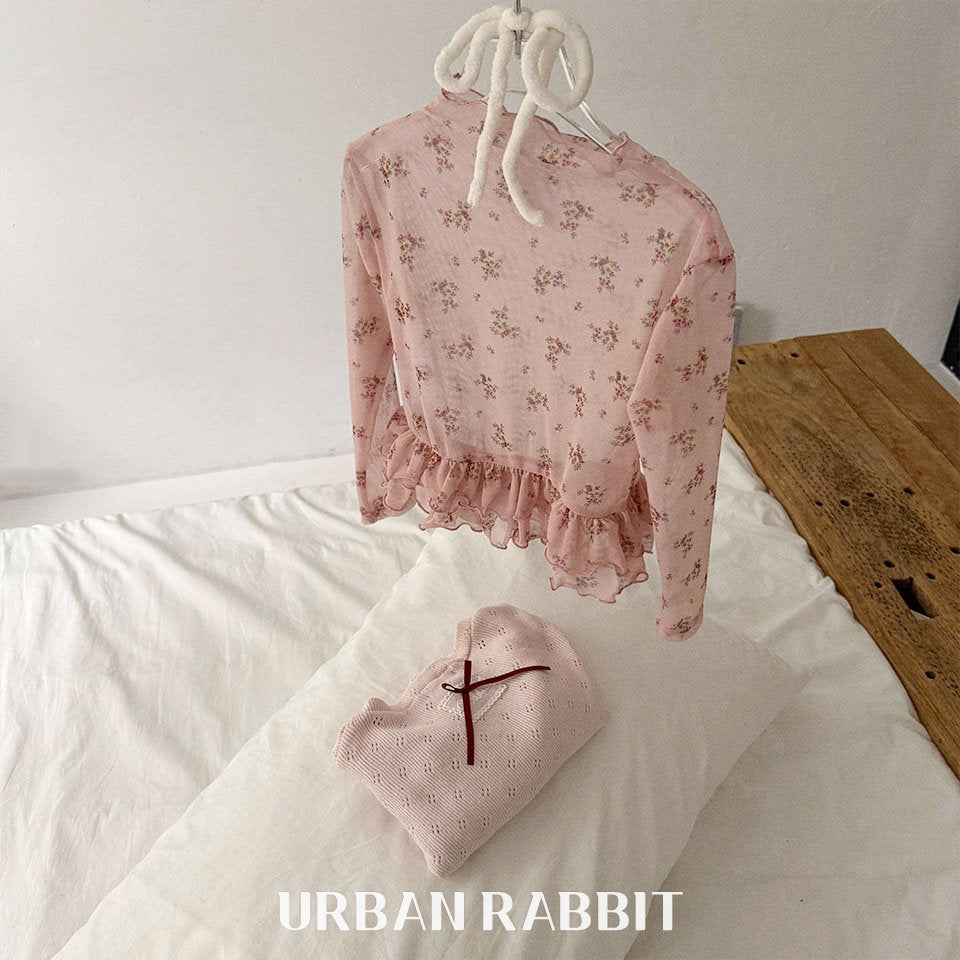 韓國童裝 25秋 | UR25310 flower cancan blouse