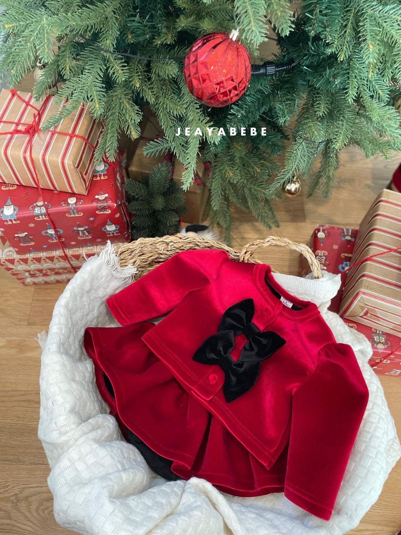 韓國童裝 25秋冬 | JE25415 Ribbon Baby Suit