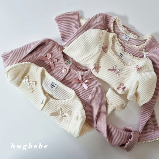 現貨▷ 韓國童裝 25秋 | HU25305 Ribbon Cardigan