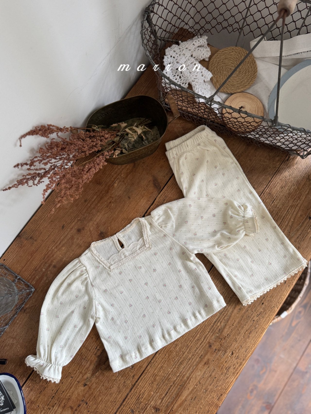 韓國童裝 25秋 | MA25343 Flower Pants  (Baby & Kids)