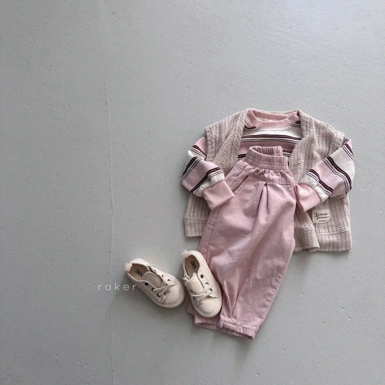 韓國童裝 26春 | RA19 Pastel Striped T-Shirt (80-130cm)