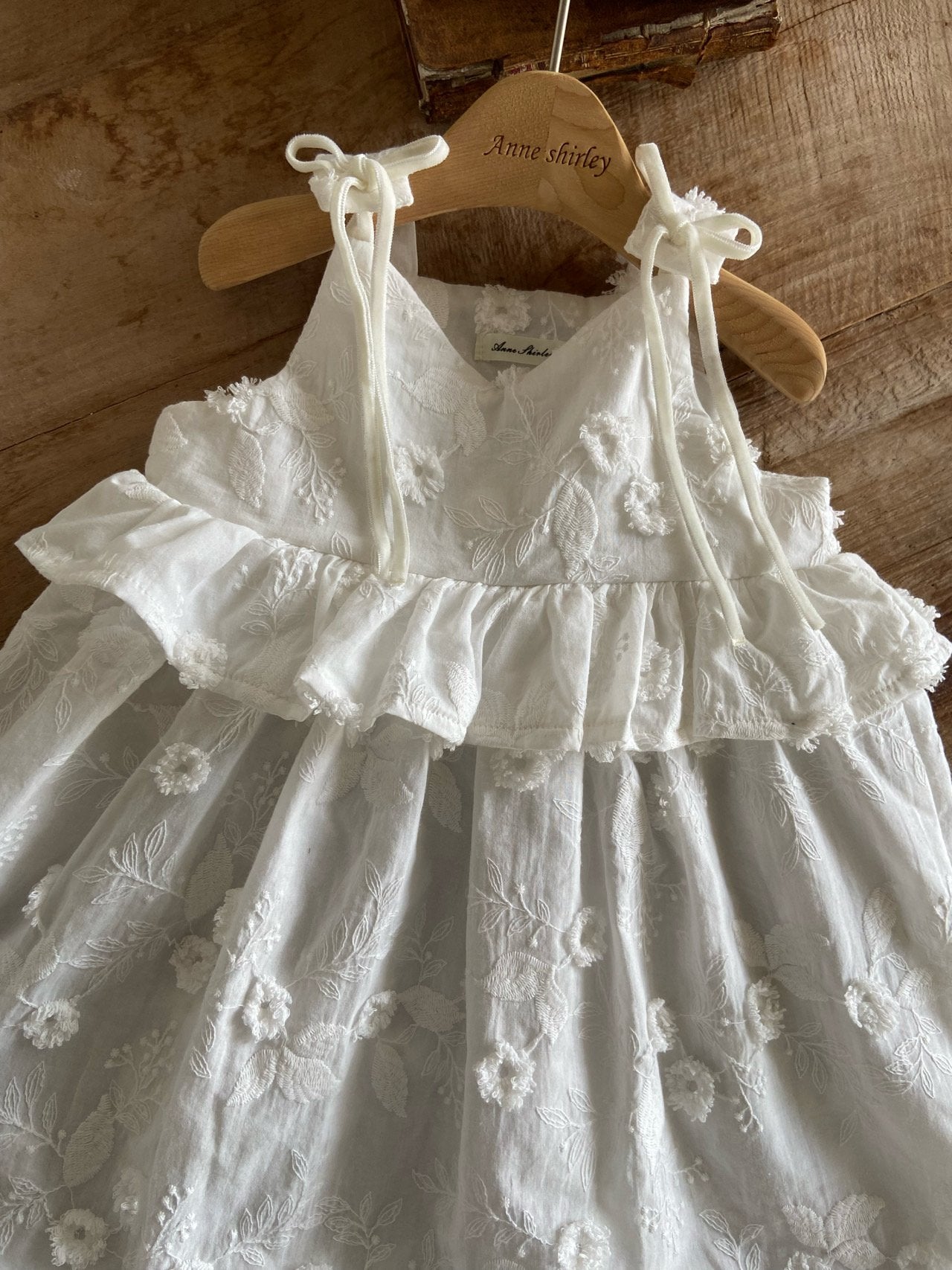 韓國童裝 26夏| AN02 Blanc Floral Ruffle Dress 親子裝