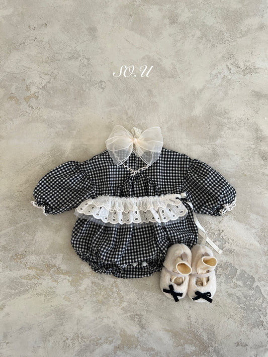 韓國童裝 25秋 | SO25301 CHECK BABY SUIT