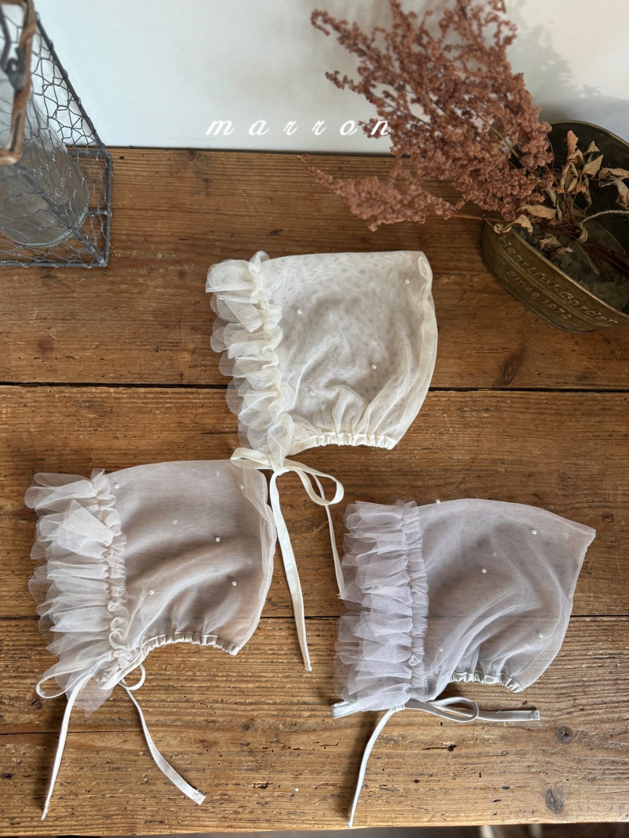 韓國童裝 25秋 | MA25304 Lace Bonnet