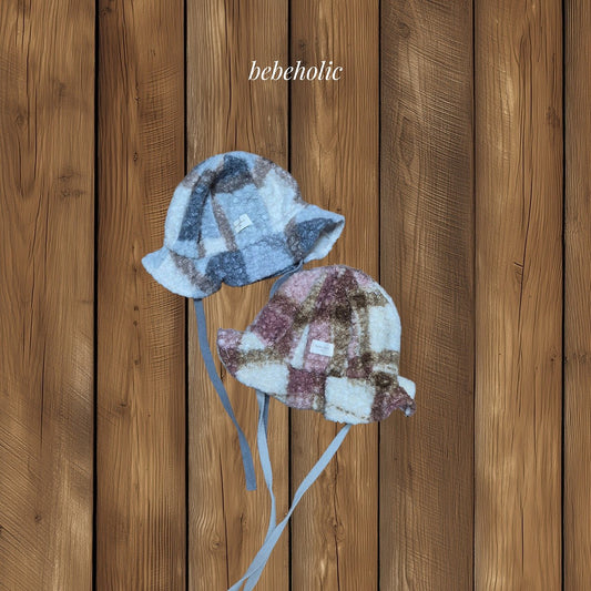 韓國童裝 26秋團購| BH16 Roy Check Bucket Hat 配飾