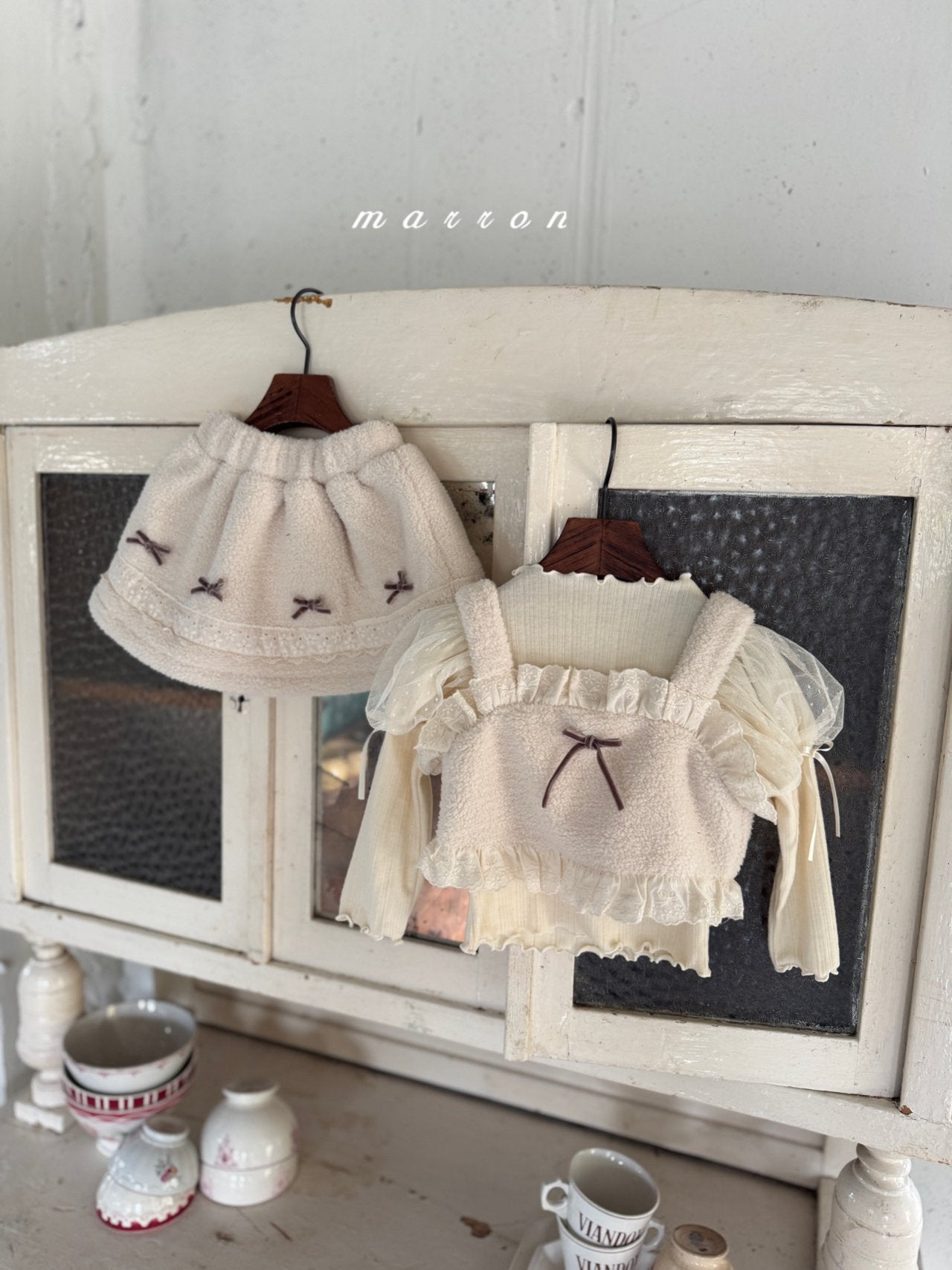 韓國童裝 25秋冬 | MA25447 RIBBON FUR SKIRT (BABY & KIDS)