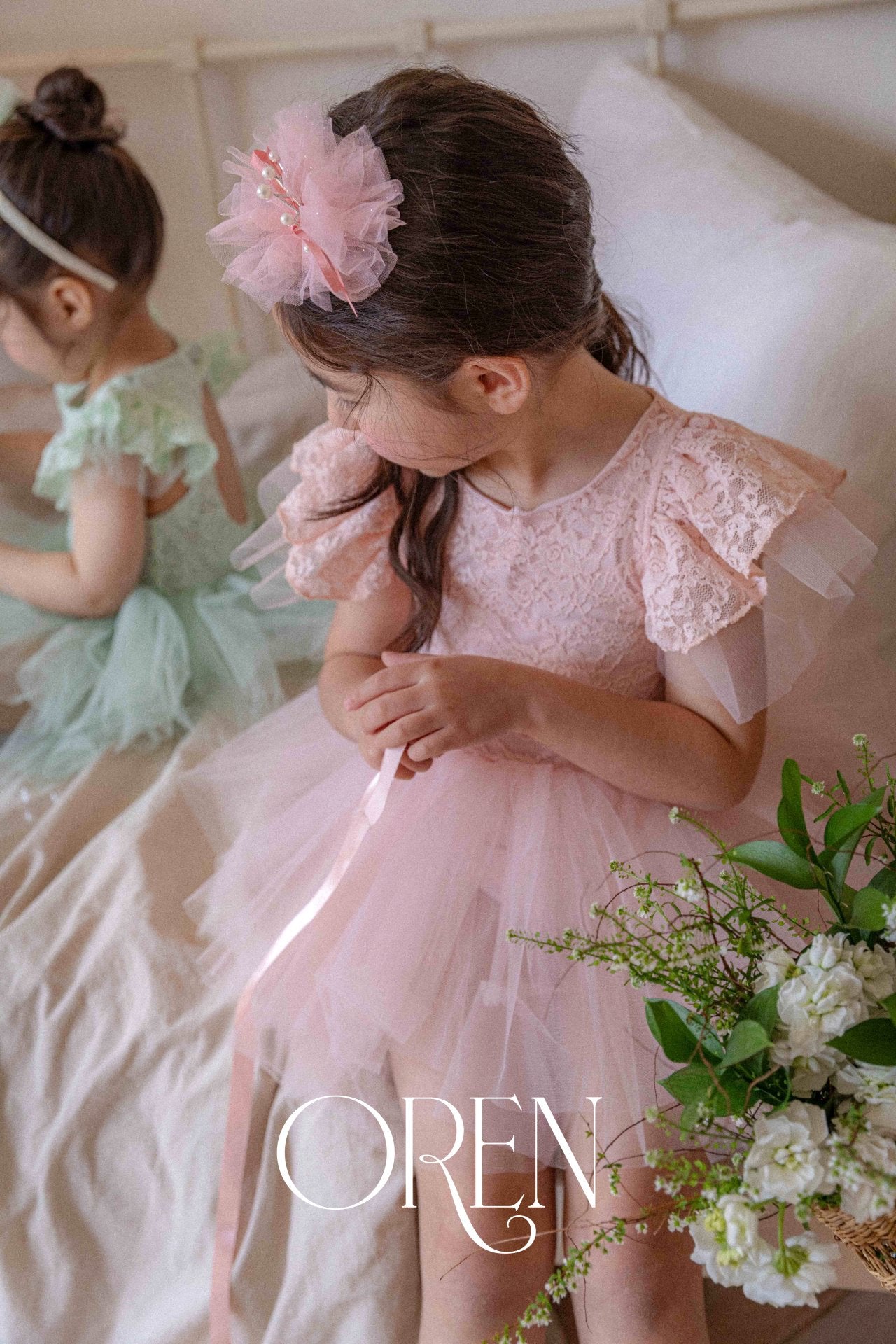 韓國童裝 25夏 | OR25259 Tinkerbell lace ballet kids dress