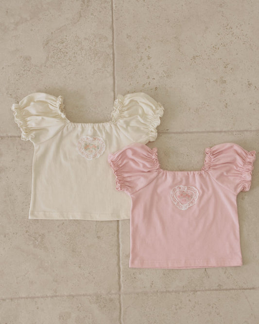 韓國童裝 26夏| MN15 Art Puff Tee 藝術泡泡袖T恤 (90-130cm)