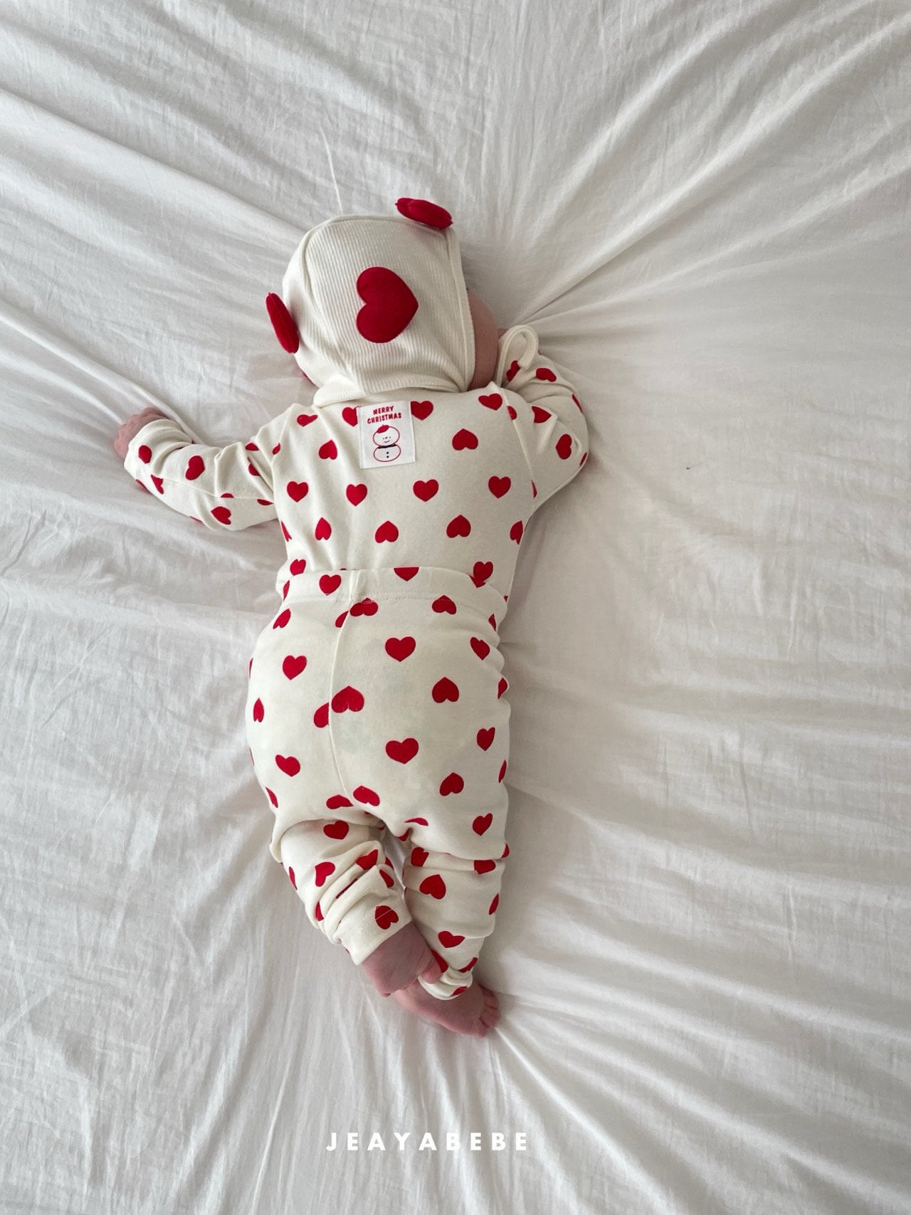 韓國童裝 25秋冬 | JE25416 Heart Dot Stripe Set