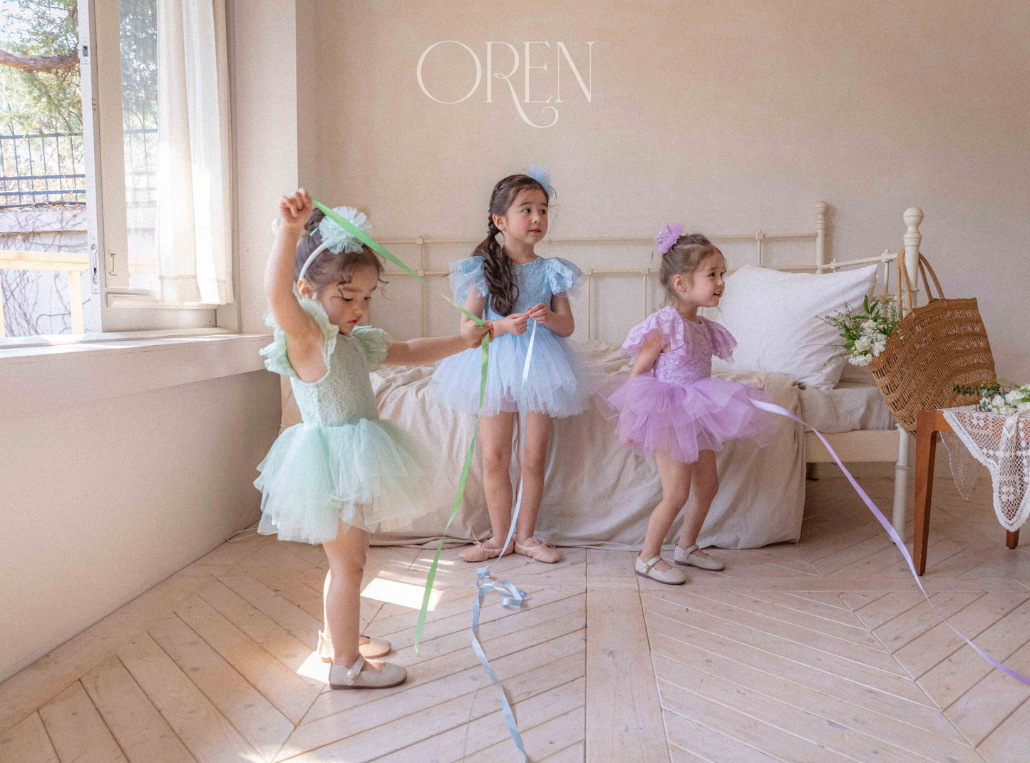 韓國童裝 25夏 | OR25259 Tinkerbell lace ballet kids dress