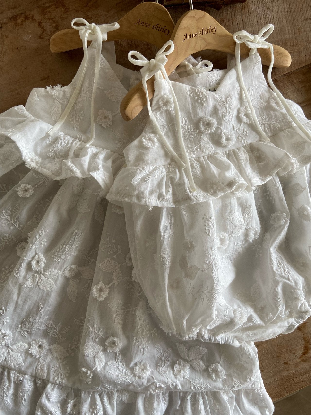 韓國童裝 26夏| AN02 Blanc Floral Ruffle Dress 親子裝