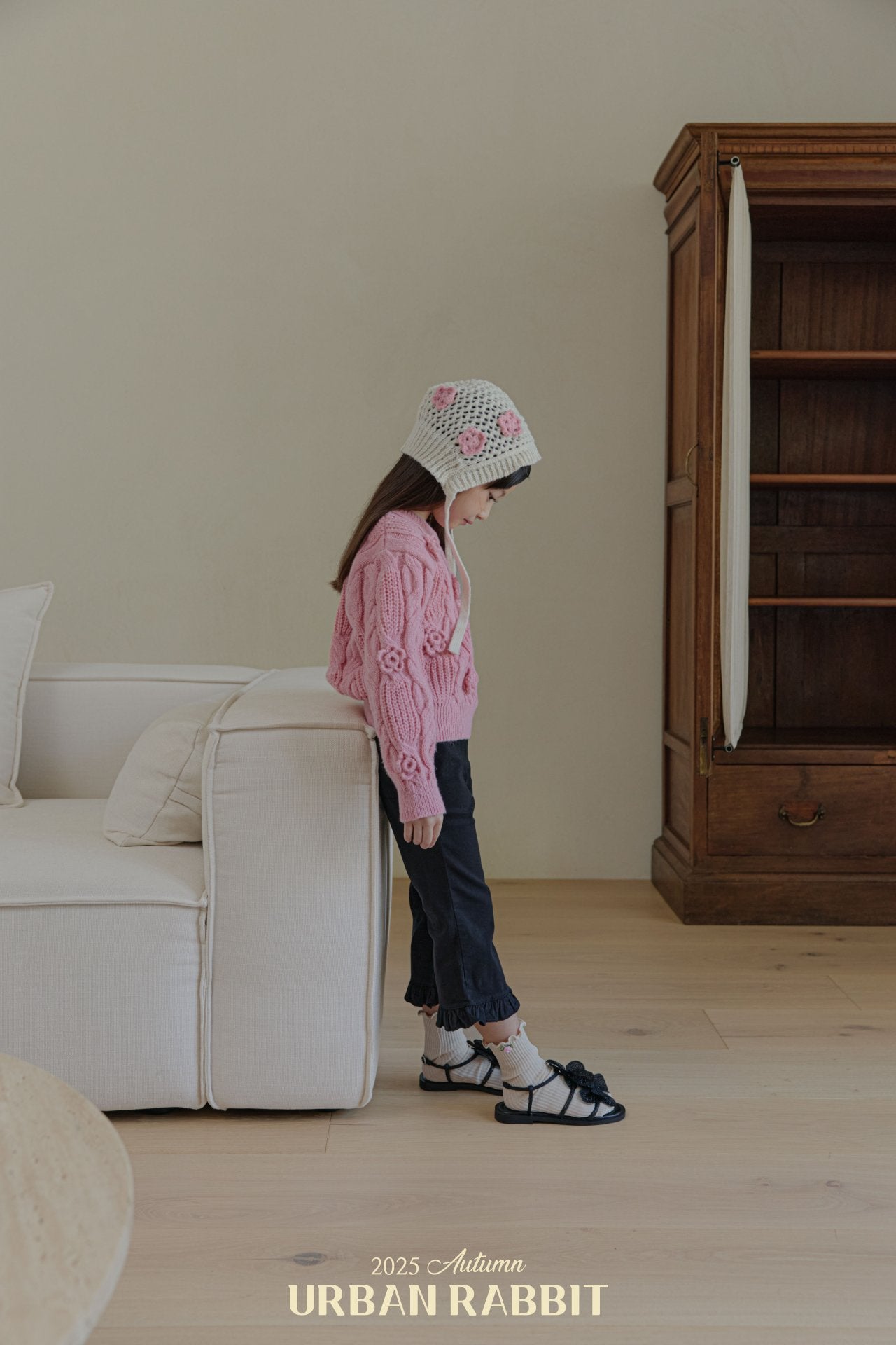 韓國童裝 25秋 | UR25304 Rose knit top