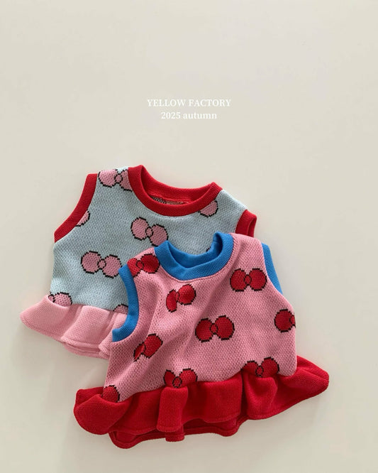 韓國童裝 25秋 | YF25322 Ribbon Vest (TOP)