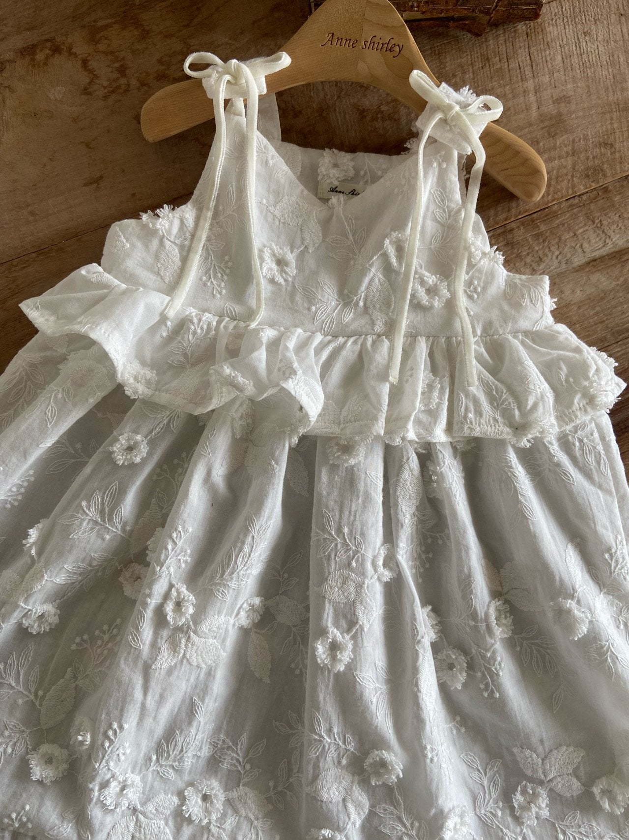 韓國童裝 26夏| AN02 Blanc Floral Ruffle Dress 親子裝