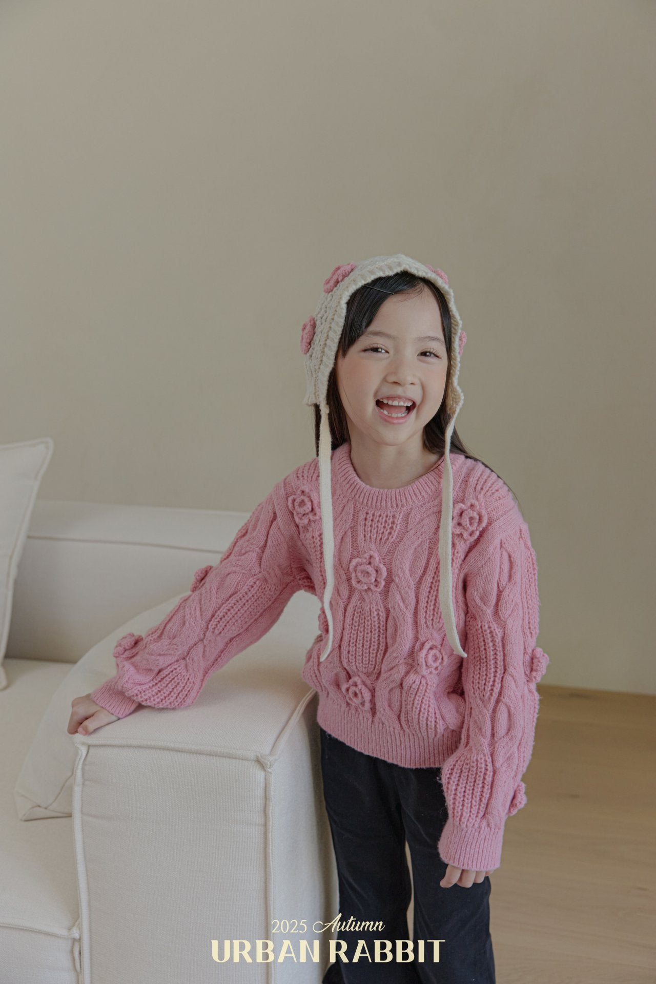 韓國童裝 25秋 | UR25304 Rose knit top