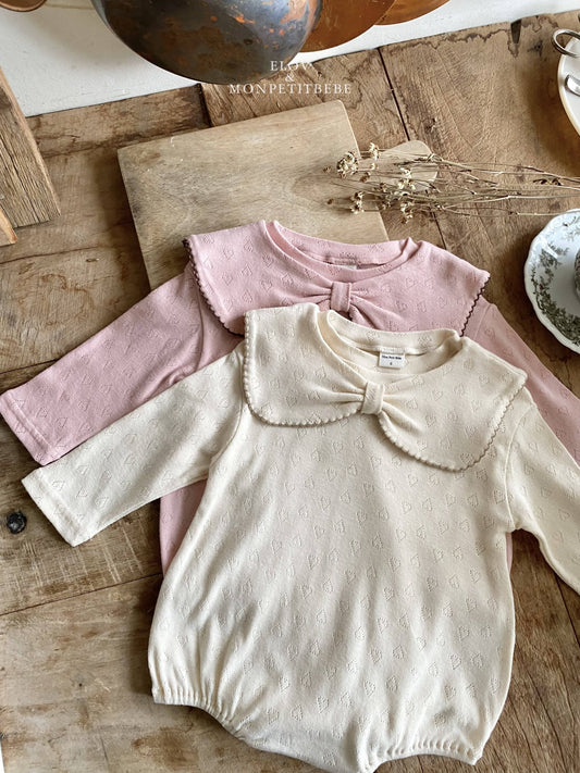 韓國童裝 25秋 | MP25303 Ribbon Collar Baby Suit