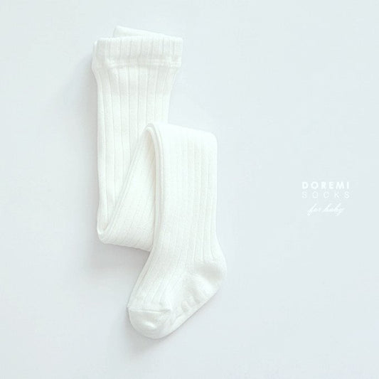 現貨▷ DOREMI SOCKS |  Ribbed Tights 白色直紋褲襪
