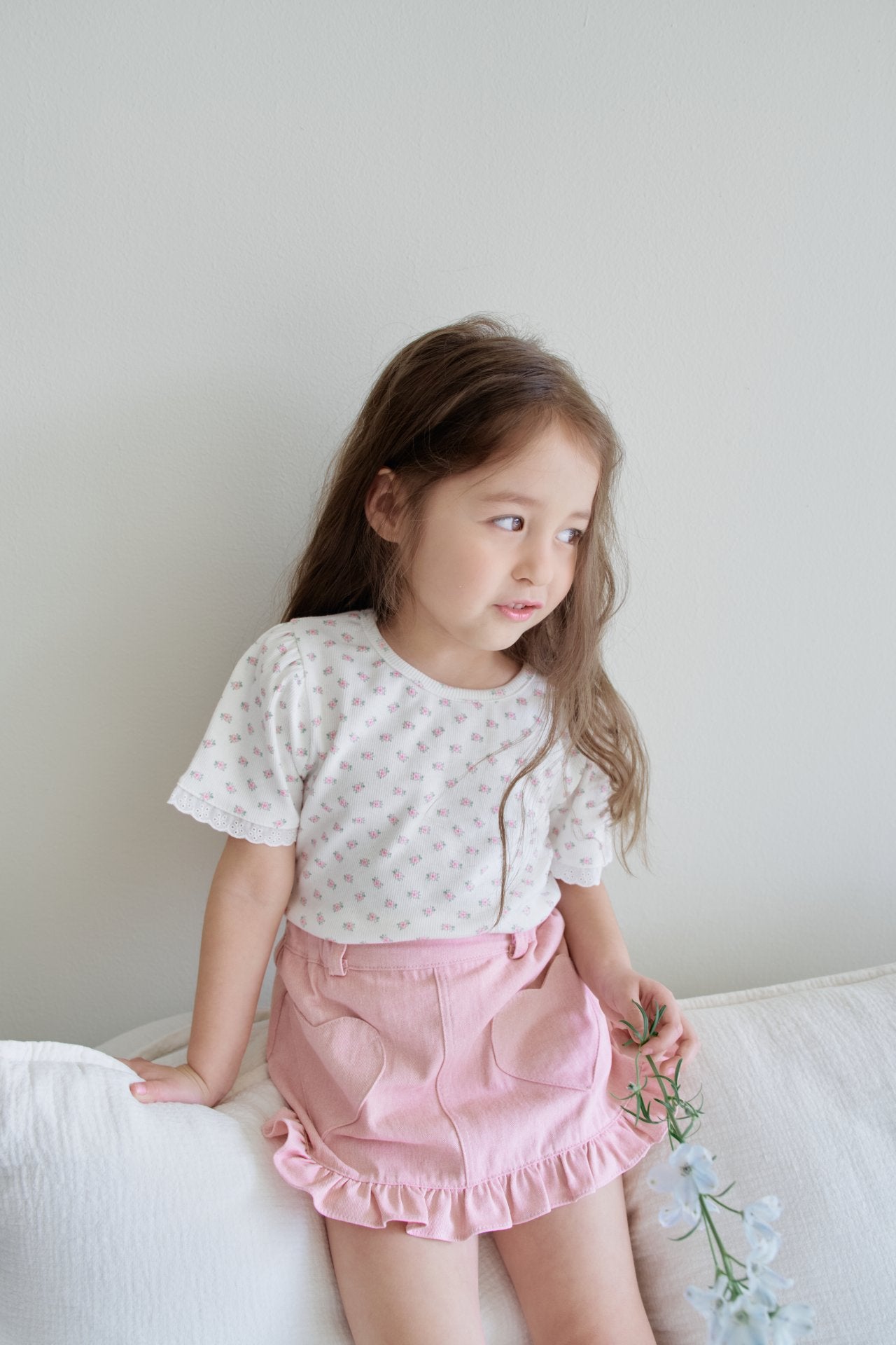 韓國童裝 26夏| MN28 Frill Heart Skirt 荷葉邊愛心裙 (90-130cm)