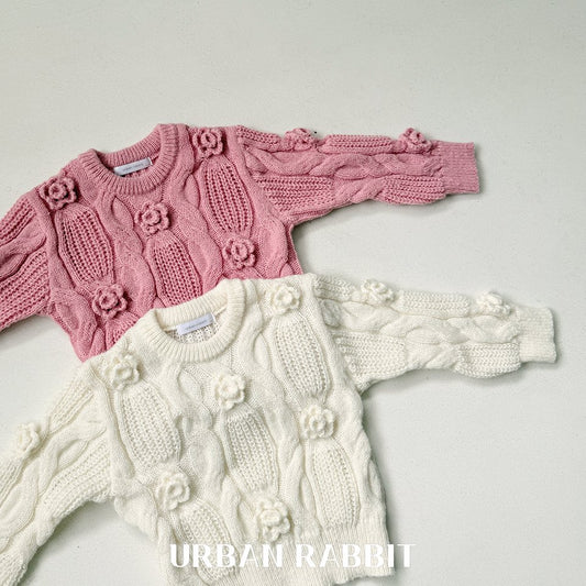 韓國童裝 25秋 | UR25304 Rose knit top