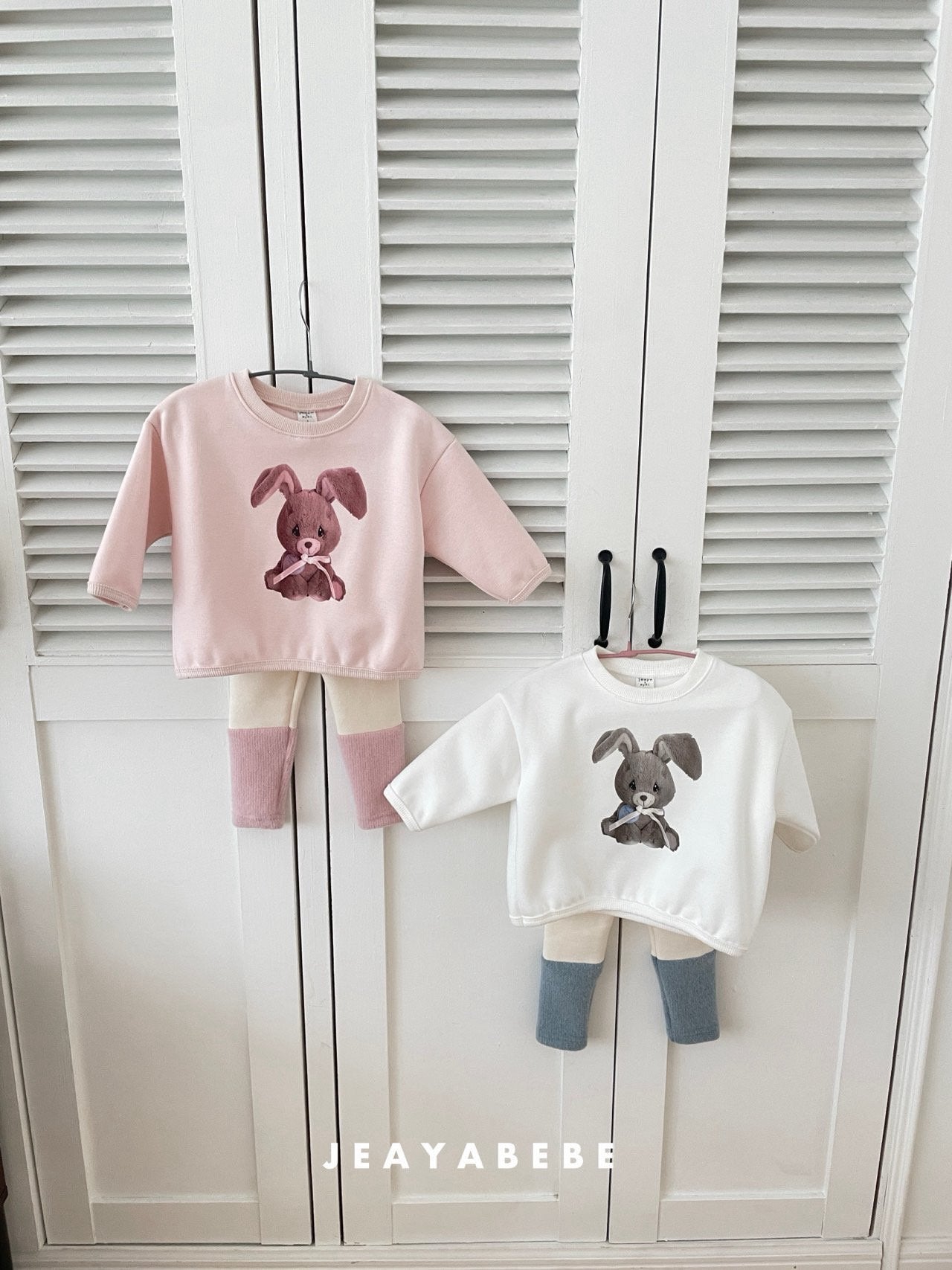 韓國童裝 25秋冬 | JE25413 Legging & Rabbit Tee Set