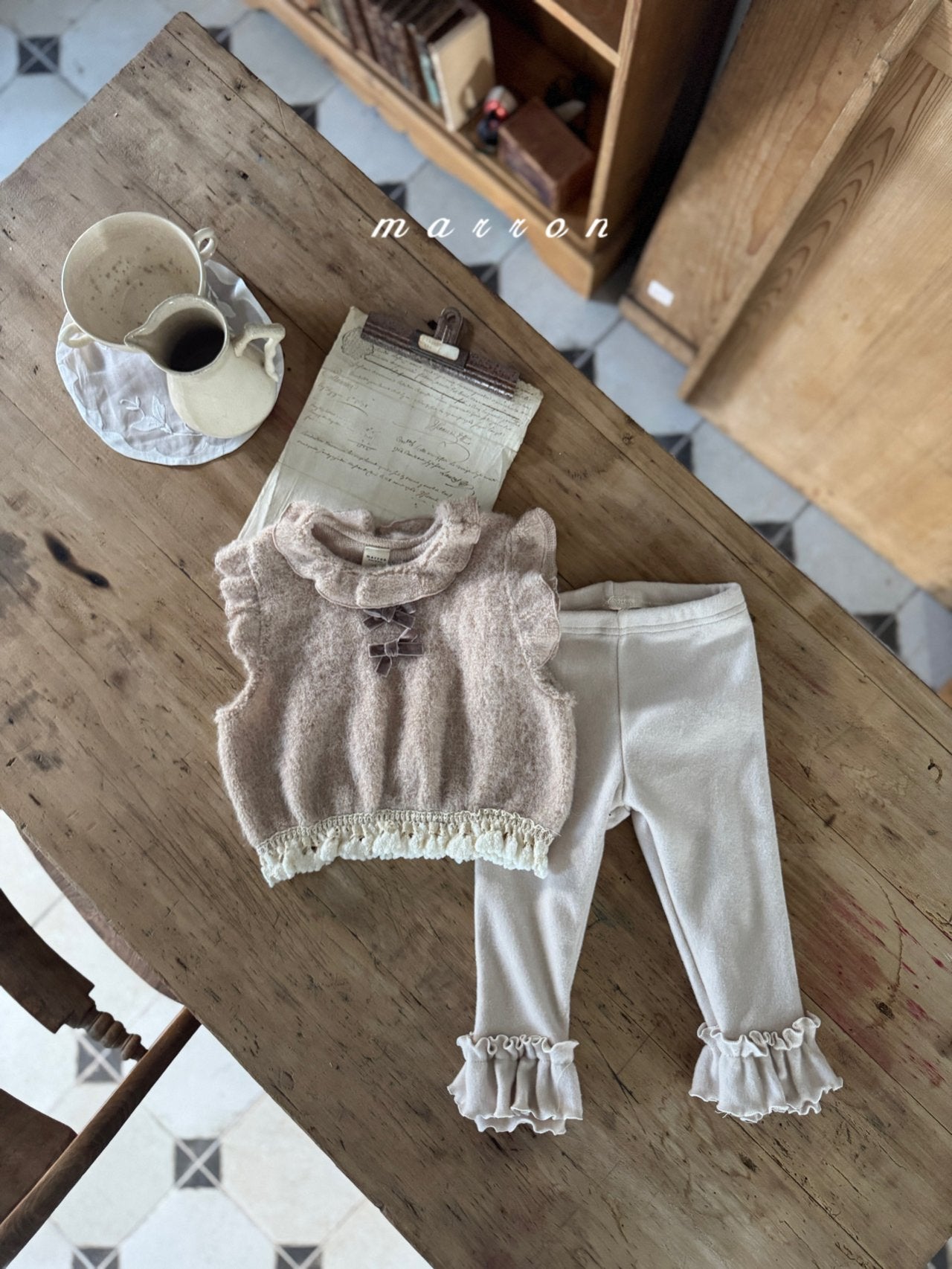 韓國童裝 25秋冬 | MA25451 FRILL LEGGINGS (FLEECE) (BABY & KIDS)
