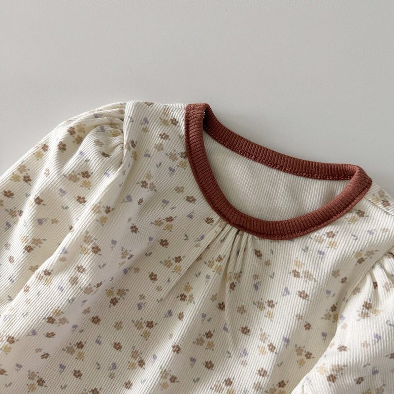 韓國童裝 26秋| HM09 Floral Frill Loungewear Set 碎花波浪居家服 (12m-120)